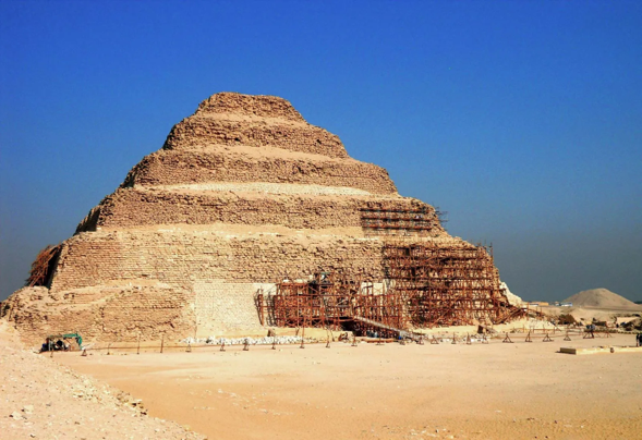 The step pyramid of Pharoah Djoser of Egypt - the first known pyramid to be completed by the Egyptian kings!