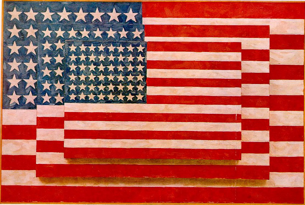 Jasper Johns, THREE FLAGS. 1958. Whitney Museum, New York.