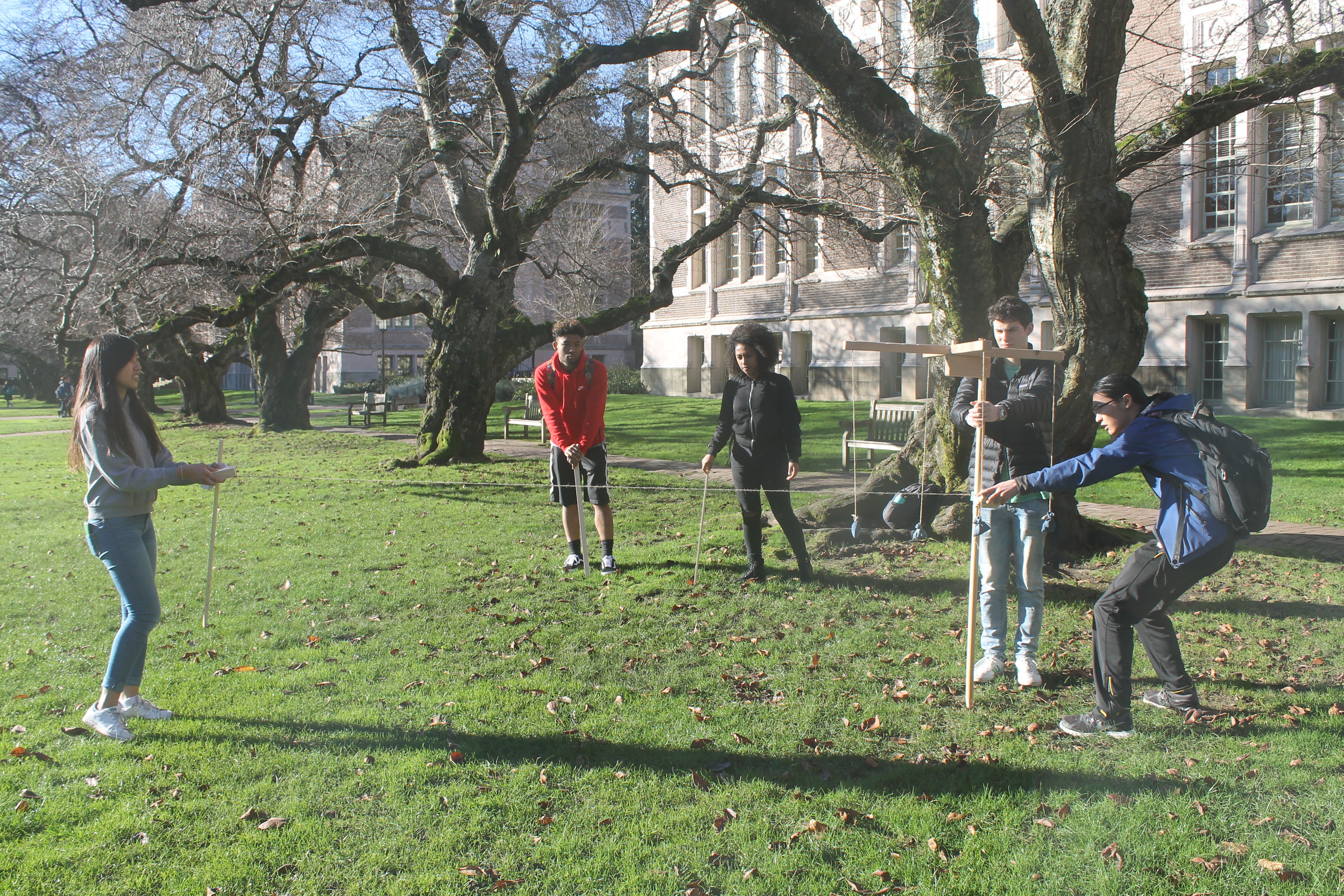 Students and Groma in the Quad
